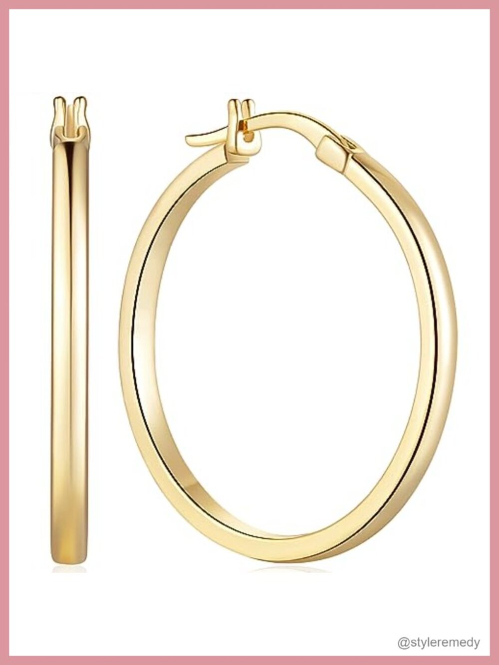 Gold Plated Hoop Earrings for Women Hypoallergenic Lightweight
